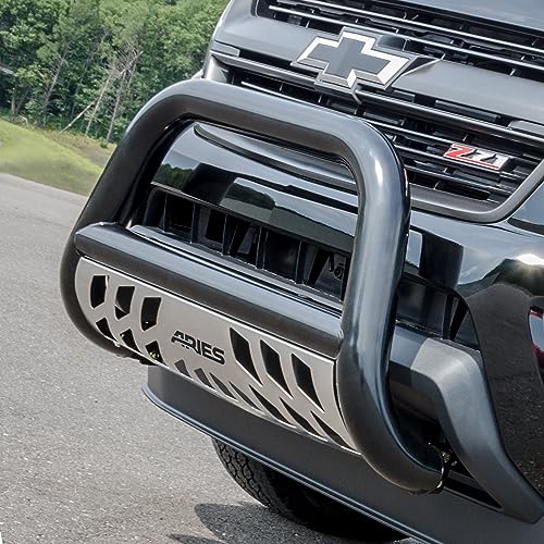 Image of ARIES B35-4013 3-Inch Black Steel Bull Bar, No-Drill, Select Chevrolet Silverado, GMC Sierra 2500, 3500 HD