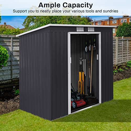 Metall Gerätehaus, Metallschuppen,203 x 183 x 117 cm Gartenhaus Schuppen mit Schiebetür, 4m³, Zur Aufbewahrung von… – Bild 6