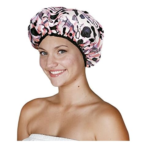 Reusable Nylon Shower Cap & Bath Cap with Terry Lining Cover