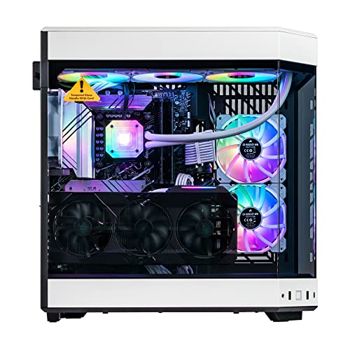 Image of Velztorm White Praetix Custom Built Y60 Gaming Desktop PC (GeForce RTX 5070 Ti 16GB (Beats 4080), Liquid Cooled Intel i9-14900K, 64GB DDR5, 2TB PCIe SSD, 1000W PSU, WiFi 6,Win11Pro)