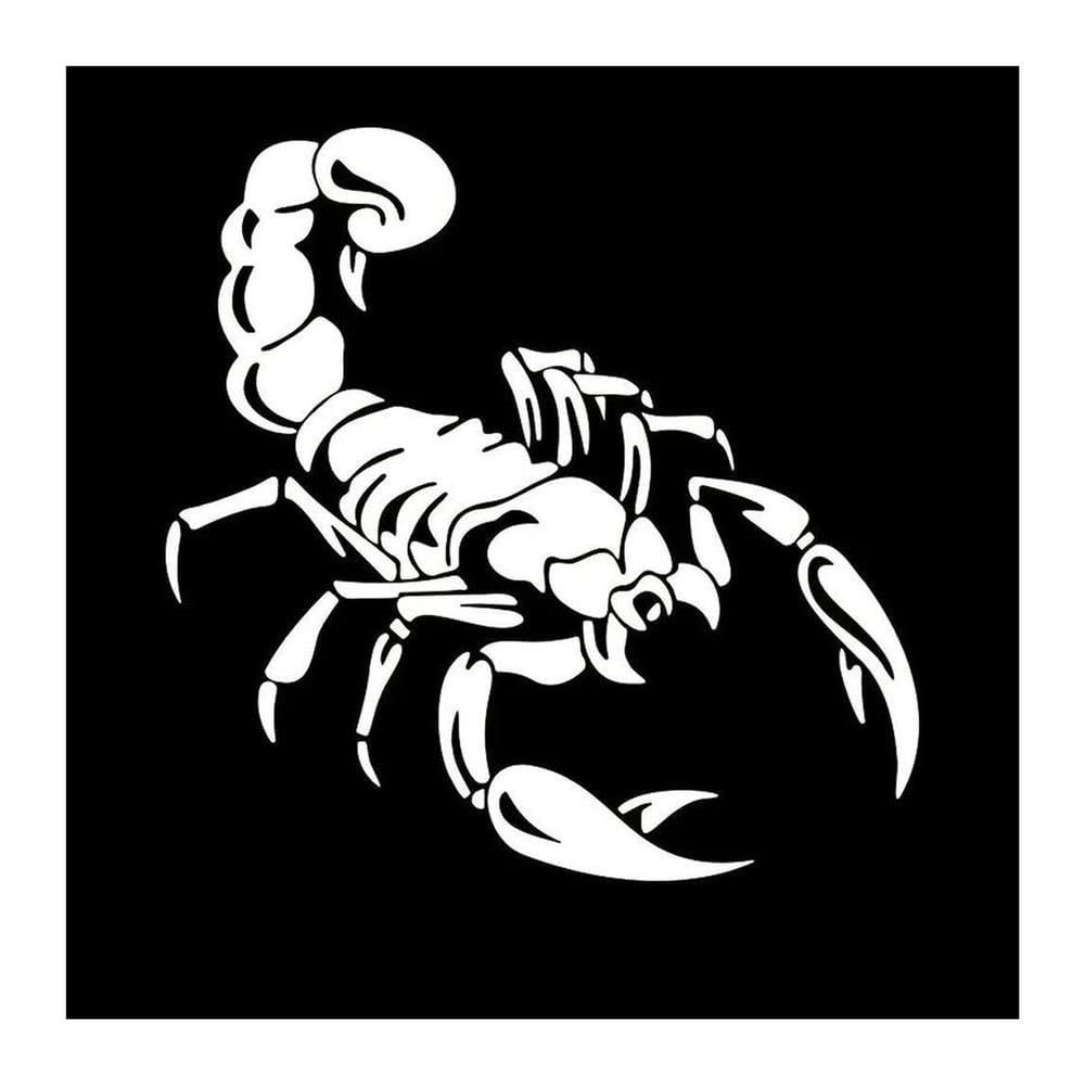 1pc Scorpion Vinyl Decal Water-Resistant Sticker for Car ExteriorMotorcycle Decoration(White)