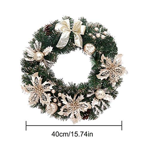 Couronnes de Noël pour porte d'entrée : décoration suspendue sans trace ni chute - 2