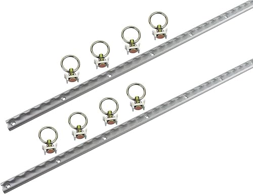 Mytee Products Aluminio resistente de 4 pies en L (2 piezas) con anillo de acero inoxidable con perno en L (8 piezas) sistema de amarre para