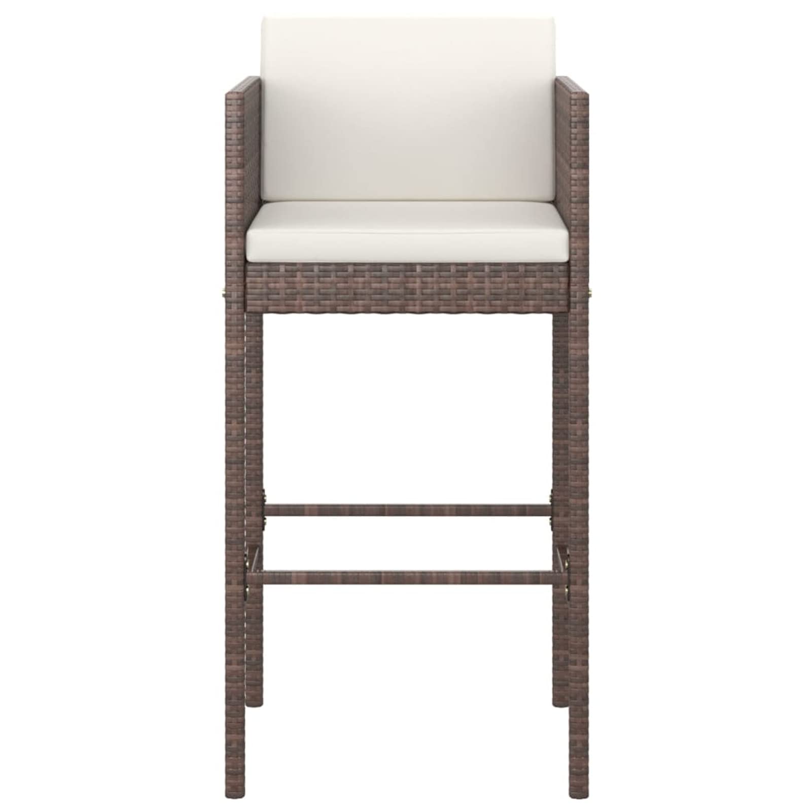 Homgoday Juego de 5 muebles de jardín con cojín, muebles de jardín, mesa de bar, mesa alta, mesa de jardín, muebles de balcón, mesa alta, taburete, silla de bar, muebles de jardín, polirratán, marrón