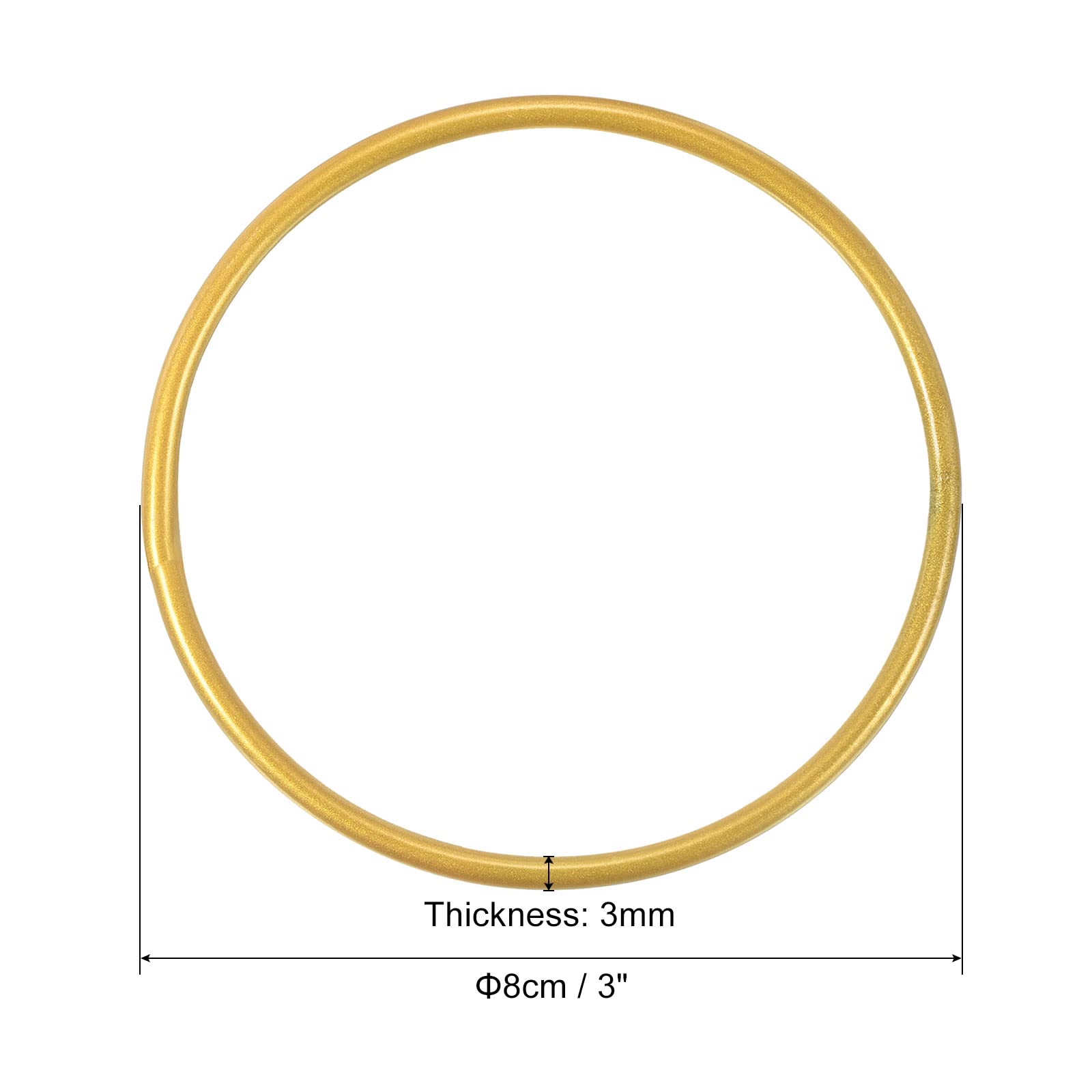 PATIKIL 3 Inch Round Metal Floral Hoop, 2 Pcs Gold Wreath Macrame Frame for Wedding Geometric Decor Party Wall Hanging, Gold Tone - Image 2