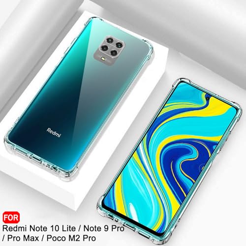 Image of TheGiftKart Crystal Clear Back Cover Case for Poco M2 Pro /Redmi Note 9 Pro /Pro Max | Shockproof Soft TPU Case | Cushioned Edges for Ultimate Protection Back Cover Case (TPU, Transparent)