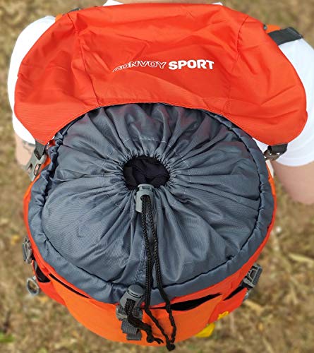 MOCHILA RESISTENTE 35L IMPERMEÁVEL CAMPING TRILHA VIAGEM PESCA MOTOBOY Cor:Laranja