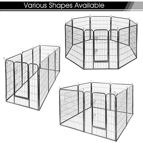 Giantex 16/8 Panel Pet Playpen with Door, Foldable Dog Exercise Pen, Portable Configurable Cat Chicken Rabbit Fence… - Image 5