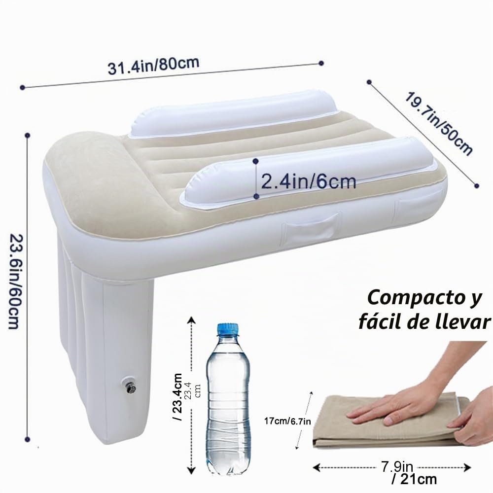 Cama Inflable Avion Niños, Reposapies Avion Niños Portátil para Acostarse y Descansar - Air Baby se Adapta a la Mayoría de Los Asientos para el Vuelo, el Coche