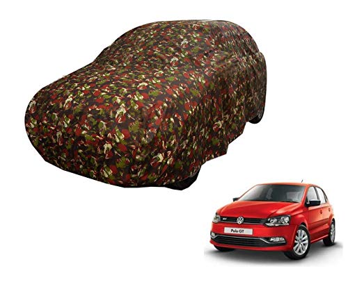 Image of Auto Hub Car Cover Compatible with Polo GT with Weather Proof, Triple Stitched, Polo GT Car Cover Jungle Look