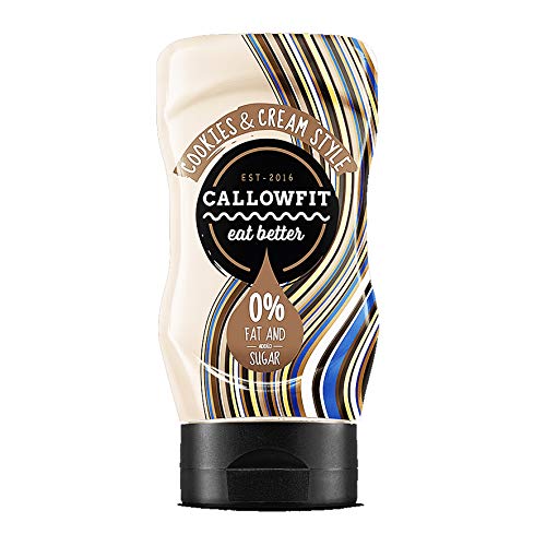 Salsa COOKIES & CREAM. Senza glutine. Senza zuccheri aggiunti. Senza grassi. Senza lattosio. Formato da 300ml.