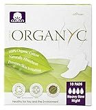 Compresas Noche con Alas en bolsa individual Organyc 10 Uds