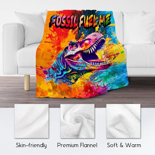 Boys Blanket - Dinosaur Blankets Gifts for Toddler Kids - 40x50 Inches Soft Flannel Throw for Office Sofa