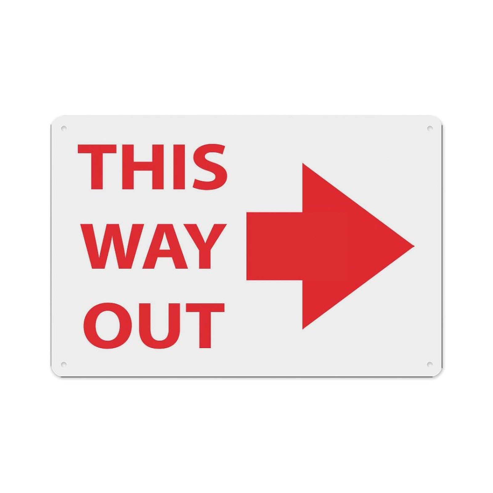 peiyeety This WayRight Sign Aluminum Tin Warning Signs for Home Outdoor Garden 8X12 Inches