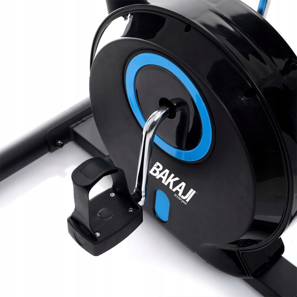 BAKAJI Cyclette per Fitness da Casa con Manico Alto e Sedile Regolabile, Bici da Palestra, Spinning Bike Verticale con Display LCD e Sensori Cardiaci e Calorie per Allenamento Gambe, Pancia, Cardio