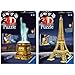 Ravensburger Puzzle Building 3D Night Edition: Estatua de la Libertad (12596), Color, Modelo Surtido + 3D Puzzle Building Tour Eiffel Night (12579 1), Color, Modelo Surtido