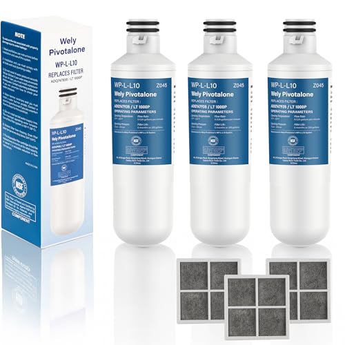 Wely Pivotalone WP-L-L10 Compatible with ADQ747935 Water Filter, LT1000P, MDJ64844601, ADQ74793501, LFXS26973S, LMXS28626S, LT120F, 3 Pack