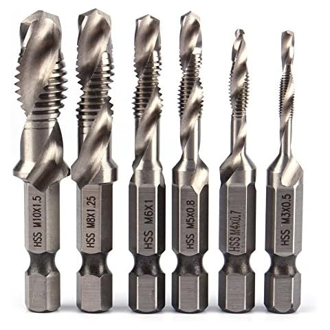 Yosoo 6 stk 0.5-1.5mm Sechskantschaft HSS-Bohrer mit Sechskantschaft Cover