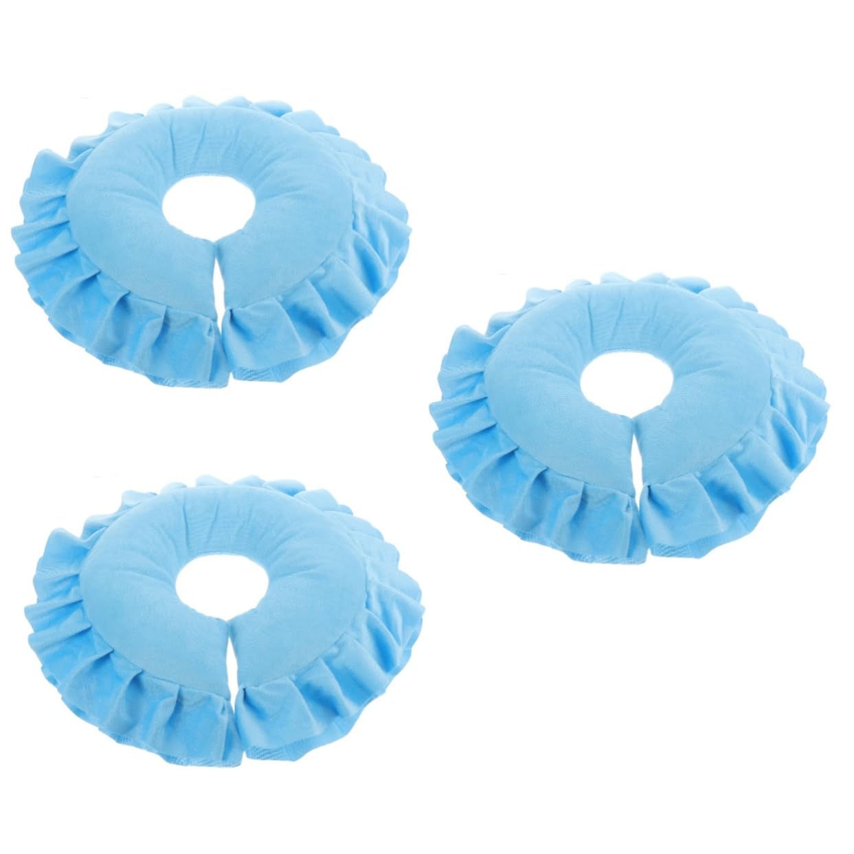 CALLARON 3 Piezas Almohada en Forma de u Almohada de Cara de salón de SPA masajeador Suave reposacabezas Cervical cojín Facial para Masaje cojín de Cama de Masaje Azul