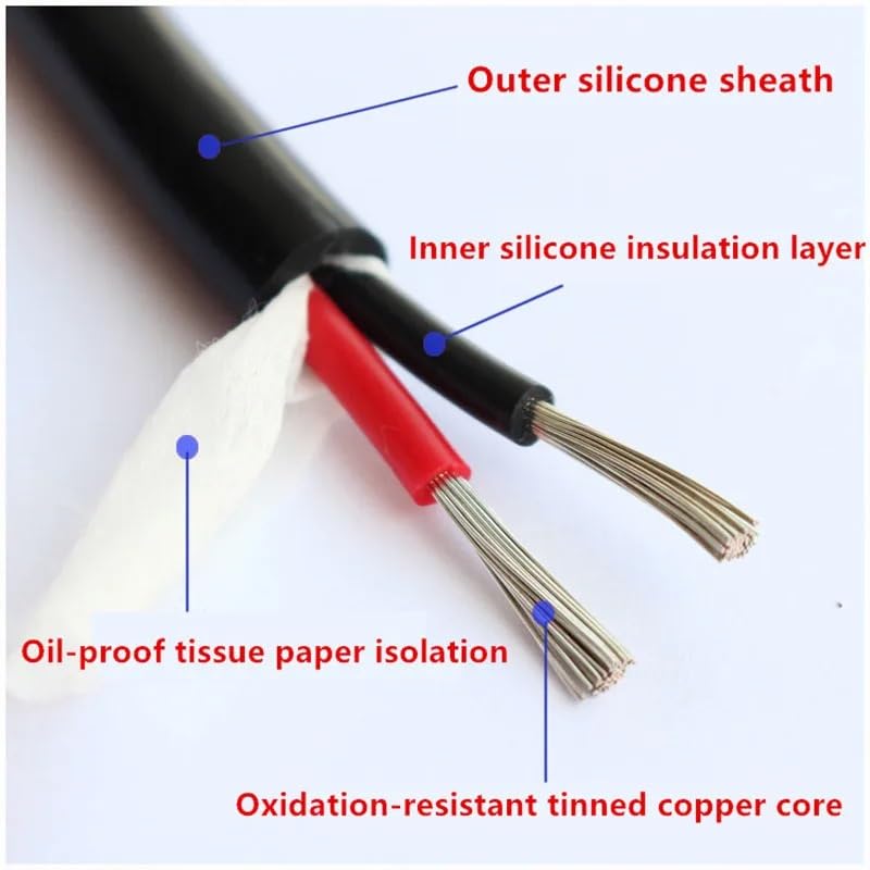 Silicone sheath cable wire 2-8 core high and low temperature resistant 22-11awg tinned copper core soft corrosion resistant wire(4 CORES 1METER_22 AWG 0.3SQUARE)