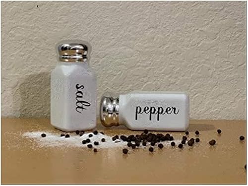 Miniatura 2 de Juego de salero y pimentero de cerámica en blanco y negro, estilo clásico vintage