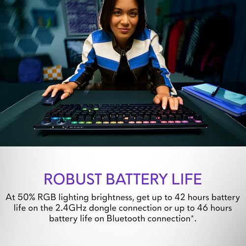 Image of Alienware AW920K Tri-Mode Wireless Gaming Keyboard - Rechargeable, Wireless /Wired, Magnetic Snap-on Charging, Programmable Rocker Switch and Dial, AlienFX per-Key RGB - Dark Side of The Moon