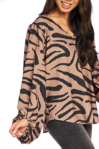 Mud Pie Julia Womens Top, Large, Tan #TOP4