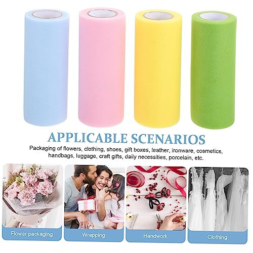 Tulle multicolore haut de gamme : 4 ensembles de ruban décoration