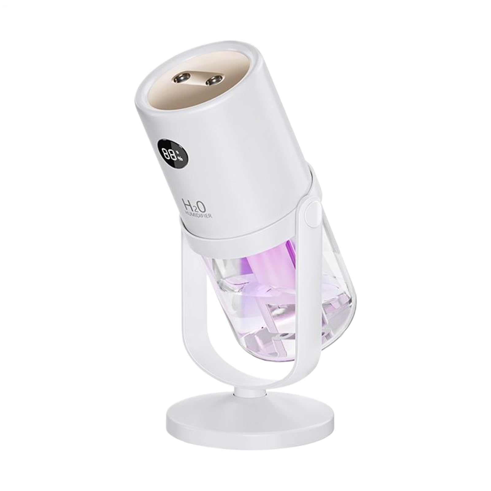 Umidificatore Personale, Umidificatore Con Display Digitale E Serbatoio Da 320 Ml, Purificatore d'Aria Silenzioso, per Camera Da Bagno Camera d'Ufficio Auto Viaggio Inverno