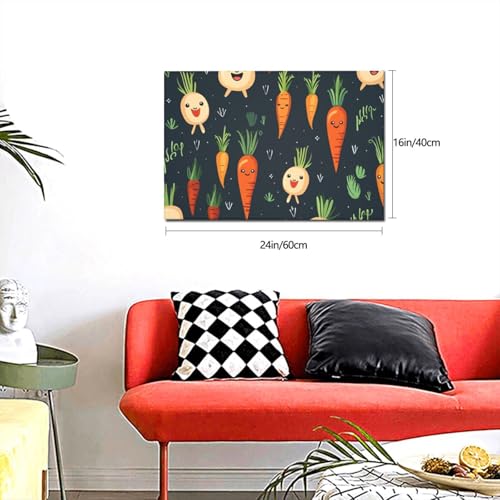 Impression sur toile salon poster mural Carotte heureuse