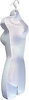 Vista 4 de DisplayTown Maniquí femenino a la cadera, torso largo, espalda hueca, cuerpo apilable, con gancho para colgar, para exhibición de camisetas