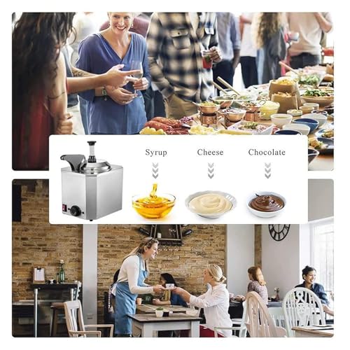 Dispensador comercial de acero inoxidable para salsa de chocolate con control de calor (30-110 ℃) para dulces, caramelo, mantequilla, queso para calentadores de alimentos