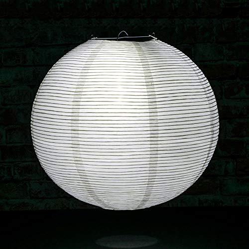 Quasimoon PaperLanternStore.com 20 Inch White Fine Line Premium Even Ribbing Paper Lantern, Extra