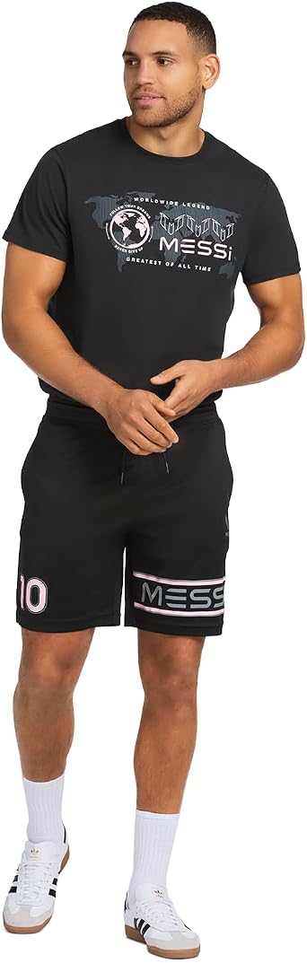 Messi Men's Lifestyle Barz Shorts with Drawstring, Comfortable Fit, 100% Polyester