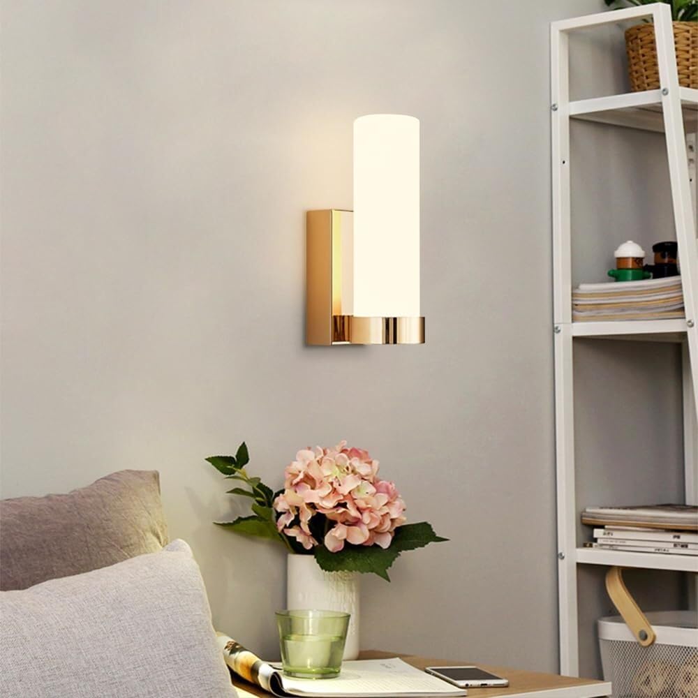 Lampada da Parete Moderna in Vetro per Bagno, Illuminazione Interna con Paralume, Elegante Lampada Tubolare per corridoio, Raffinato complemento d'arredo per la casa.