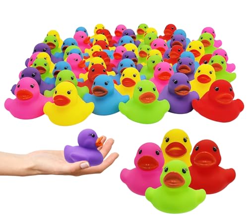 The Dreidel Company Classic Rubber Duck Toy Duckies for Kids, Six Solid Colors, Bath Birthday Gifts Baby Showers Classroom Summer Beach and Pool Activity, 2" (200-Pack) by The Dreidel Company - Used condition - US$49.88