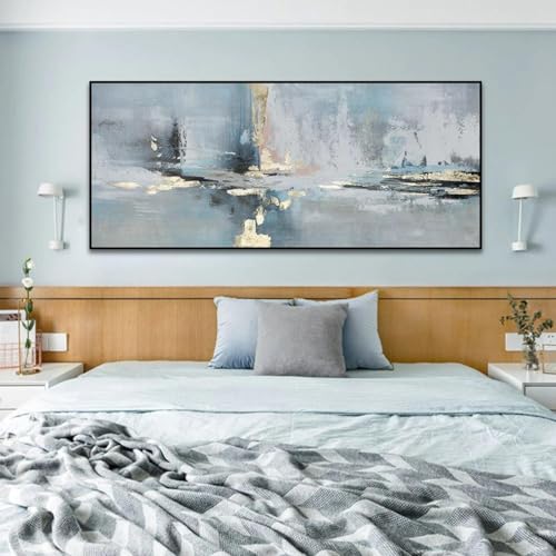 Peinture à l'huile sur toile de style abstrait contemporain avec un élégant encadrement noir