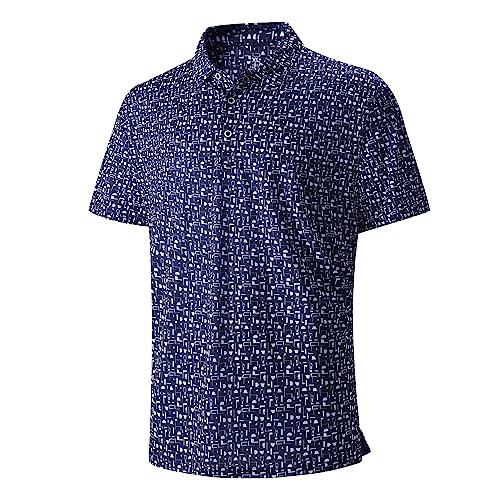 Image of Damipow Premium Golf Shirts for Men Dry Fit Performance Polo Short Sleeve Collared Shirt