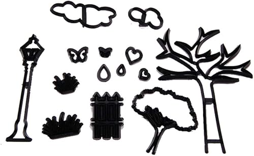 Miniatura 3 de Airlxf - Juego de 9 cortadores de galletas de boda Park Fondant, para aniversarios, novias, compromisos, decoración de pasteles, herramienta de