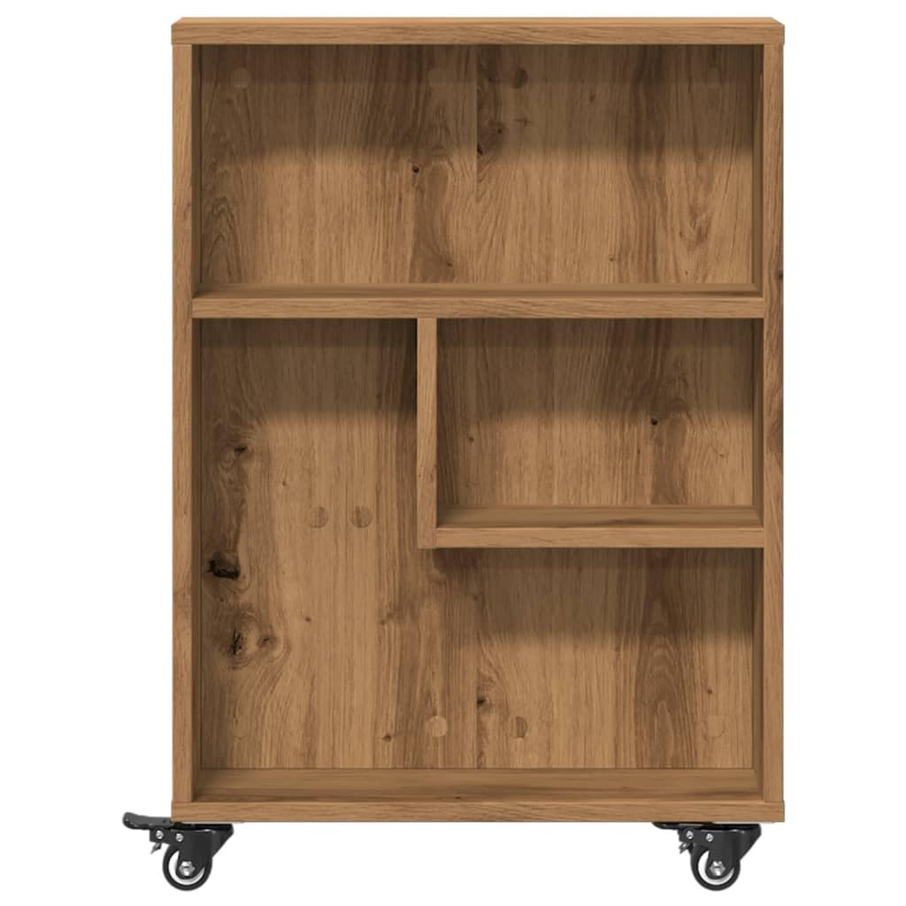 Aufbewahrungswagen Schmal Artisan-Eiche Multifunktionales Bücherregal für Aufbewahrung 48x13x68 Holzwerkstoff
