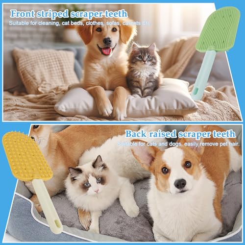Image of 3pcs Cat Tongue Combs, Double Sided Cat Grooming Tongue Brush with Comfort Grip Handle Cat Tongue Licking Hair Comb Pets Shedding Brush for Grooming Hairballs & Keeping Clean