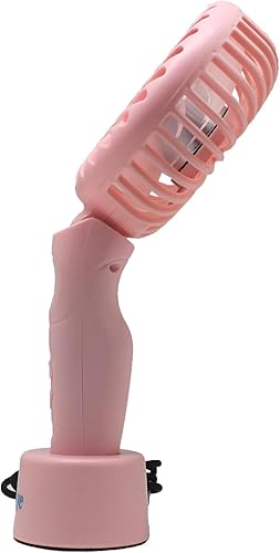 Miniatura 3 de Ventilador personal de mano portátil de larga duración, recargable, pequeño y potente mini ventilador USB, 5 ajustes de velocidad, rosa, suministro