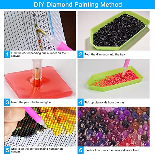 6 Sets Diamond Painting Kit, 5D Adult Diamond Art Circle Full Diamond Painting Kit, Diamond Digital Painting Kit, Gemstone Art Painting Kit, Diy Diamond Painting Beginner Kit (11.8X15.7 Inches) #TOP4