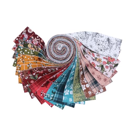 Timeworn Petals Jelly Roll – 20 tiras de algodón precortadas de 2.5 x 44 pulgadas, rollo de tela para acolchado, patchwork, costura y manualidades (100% algodón, 150 g/m²)