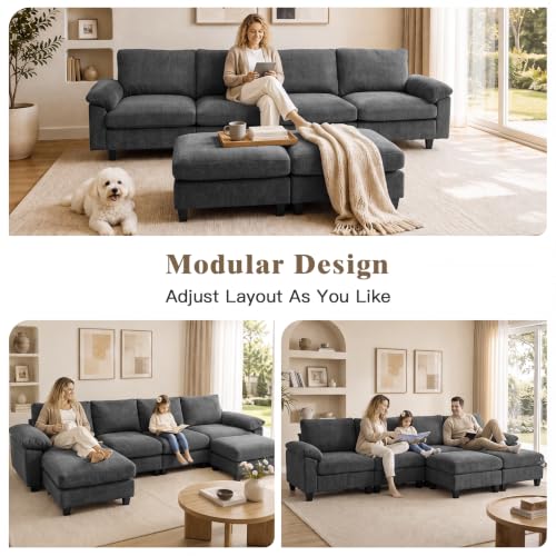 Image of Sectional Couches for Living Room, 141 inch U Shaped Cloud Sofa & Couch