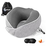 Nourideaux Nackenkissen Grau Flugzeug Reise Gadgets Nackenhörnchen Schlaf Neck Pillow Travel Reiseset Auto Reiseutensilien