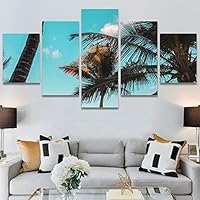 SIGNWIN 5 Panel Canvas Wall Art Tree Against Sky III for Home Decorations Ready to Hang - 60
