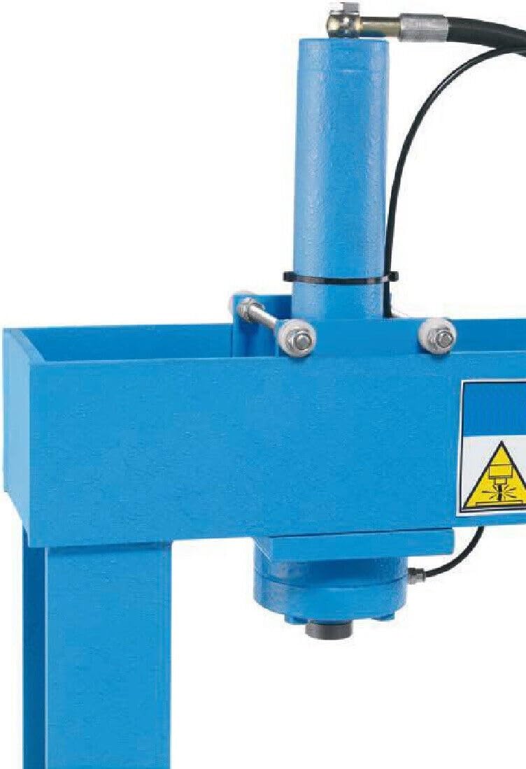 PRESSA IDRAULICA 20 TONNELLATE CATOCCI MACCHINE CON CLINDRO MOBILE POMPA A DOPPIA VELOCITA' PIATTO CACCIASPINE E COPPIA DI PRISMI A V BLU