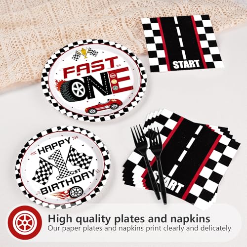 Greencian 96 Pcs Fast One Race Car Birthday Party Decorations, Serves 24 by Grencian - Used condition - Image 3
