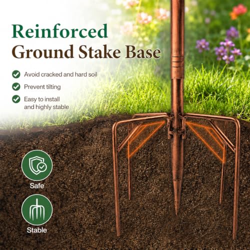 Image of Metal Bird Bath for Outside, Triple Birdbath Feeder Bowl for Outdoor | 11.8in Top+5.5in Side Bowls,Metal With Powder Coat,4-Claw Ground Stake,Tool-Free Assembly;For Garden,Patio,Yard